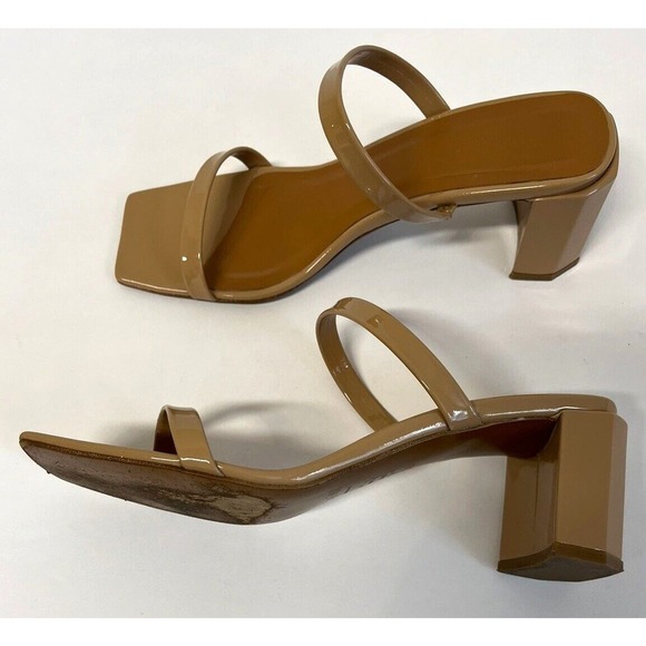 By Far Tanya Patent Leather Mules Neutral Tan Sandals US 9/IT39 - Picture 2 of 13